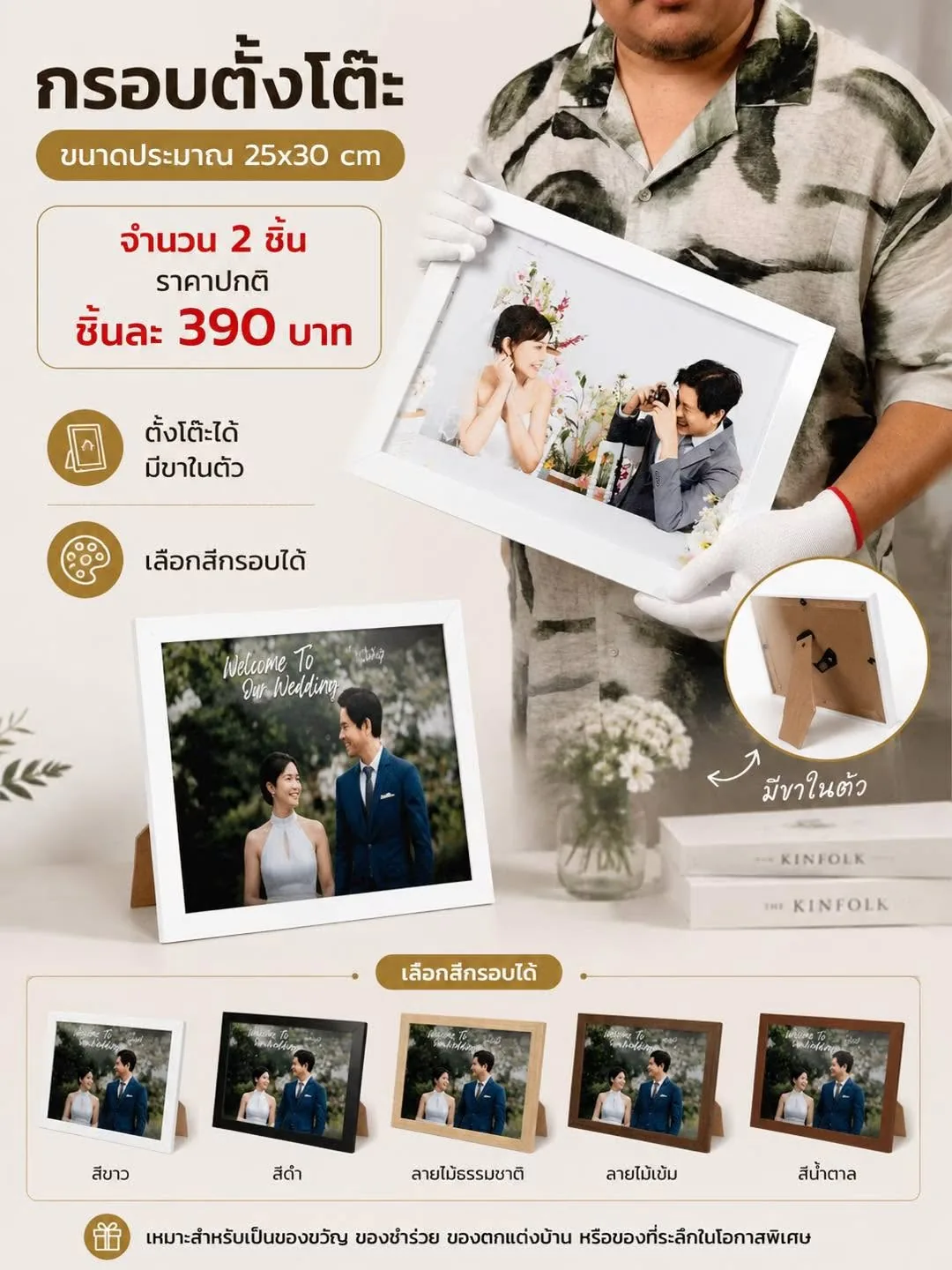 รายละเอียดสินค้า กรอบตั้งโต๊ะ 2 ชิ้น